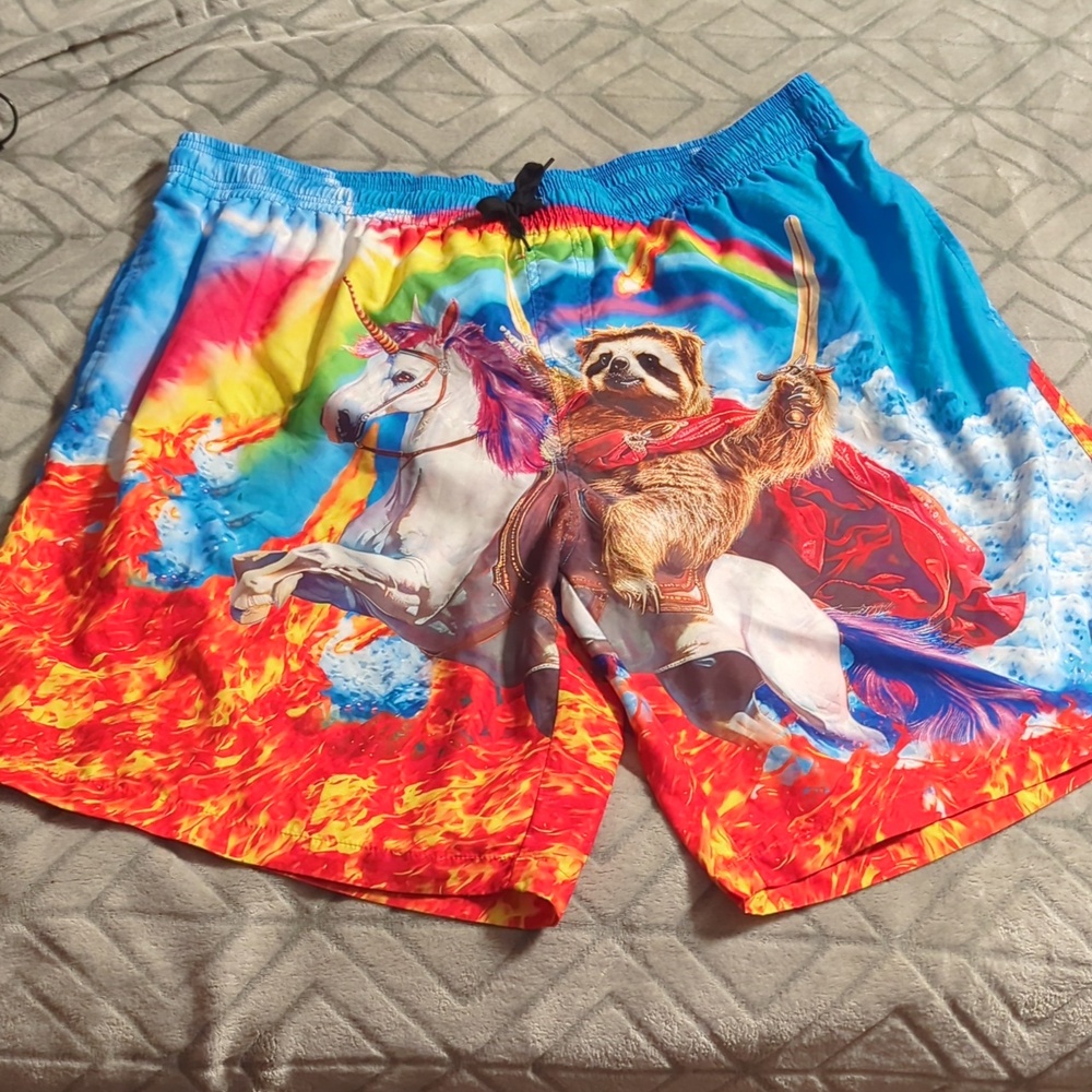 uideazone‎ Men Swim Trunks Drawstring Elastic Waist Quick Dry Beach Shorts